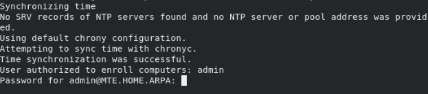 A terminal showing the enrollment process for an IdM client.