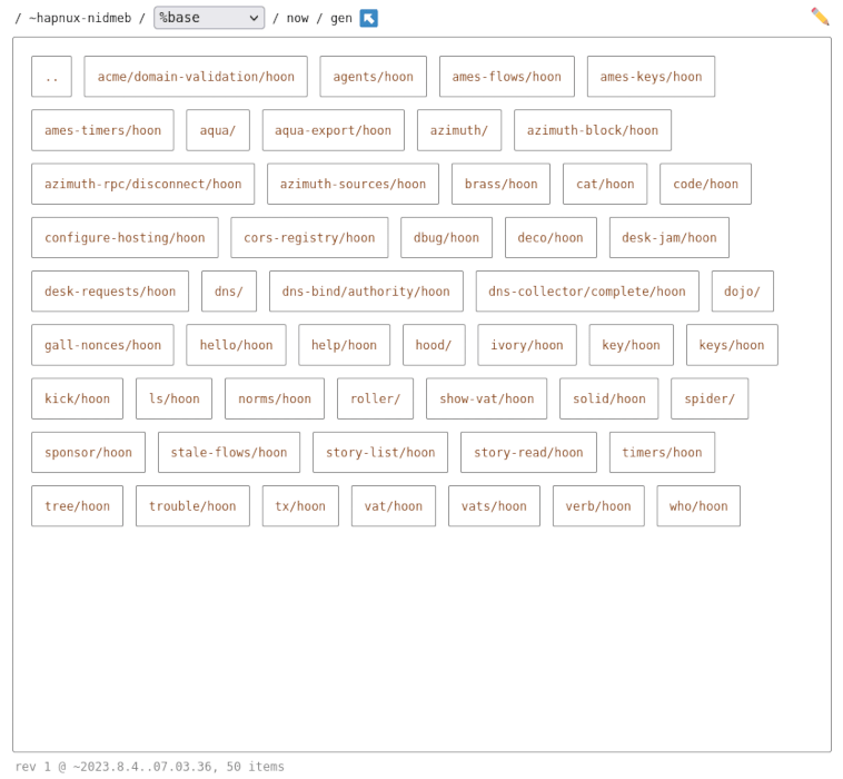 A screenshot of the Urbit filesystem.