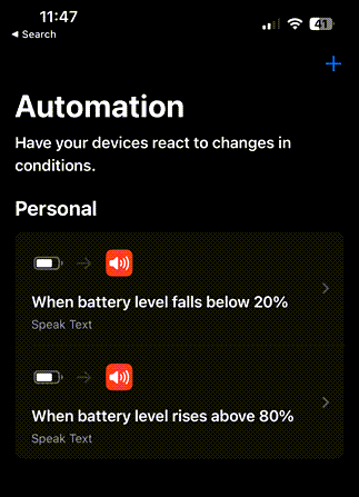 Shortcuts Automation After Creating Two Automations 1